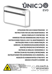 Olimpia splendid Unico EVO Hinweise Für Die Verwendung Und Pflege