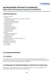Schmersal AZ 16-02ZVK-M16 Bedienung Und Montage