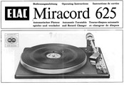 Elac Miracord 625 Bedienungsanleitung