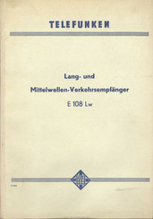 Telefunken E 108 Lw Bedienungsanleitung