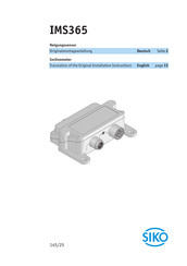 Siko IMS365 Originalmontageanleitung