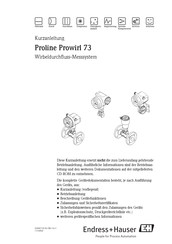 Endress+Hauser PROline prowirl 73 Kurzanleitung