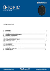 Südmetall U-TOPIC Bedienungsanleitung