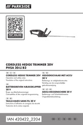 Parkside HG09846 Bedienungs- Und Sicherheitshinweise Originalbetriebsanleitung