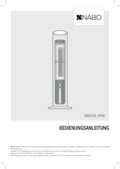 Nabo AIRCOOL IONIC Bedienungsanleitung
