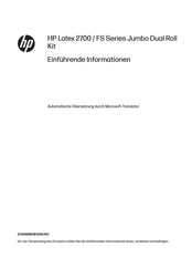 HP Latex FS50 Einführende Informationen