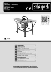 Scheppach TS310 Originalbetriebsanleitung