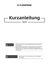 Flashforge AD5X Kurzanleitung