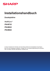 Sharp MultiSync PN-M752 Installationshandbuch