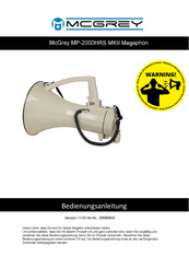 Mcgrey MP-2000HRS MKII Bedienungsanleitung