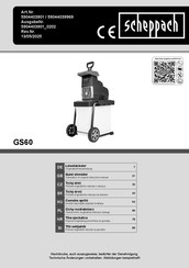 Scheppach GS60 Originalbetriebsanleitung