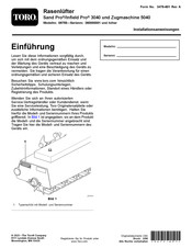Toro Sand Pro 5040 Installationsanweisungen