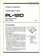 Pioneer PL-12D Bedienungsanleitung