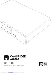 Cambridge Audio CXUHD Anleitung