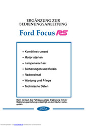 Ford Focus RS Bedienungsanleitung