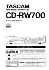 Tascam CD-RW700 Benutzerhandbuch