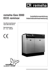 Remeha Gas 2000 ECO reminox Installationsanleitung