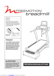 Freemotion treadmill Bedienungsanleitung
