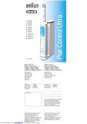 Braun Oral-B Plak Control Ultra D 9025 Z Gebrauchsanweisung