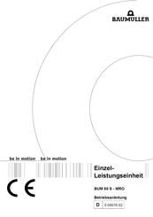 Baumuller BUM 60 S - MRO Betriebsanleitung