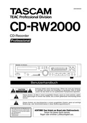 Tascam CD-RW2000 Professional Benutzerhandbuch