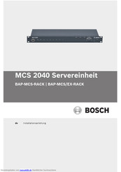 Bosch MCS 2040 Servereinheit Installationsanleitung