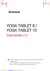 Lenovo YOGA TABLET 10 B8000-F Kurzanleitung