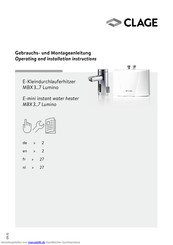 clage MBX 3 Lumino Montageanleitung