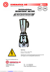 Kinematica Microtron MB 800 Betriebsanleitung