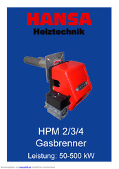 Hansa HPM 4 Installationsanleitung