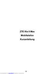 ZTE Kis II Max Kurzanleitung