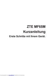 Zte MF65M Kurzanleitung