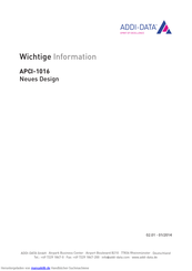 Addi-Data APCI-2016 Technisches Referenzhandbuch