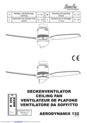 Casa Fan AERODYNAMIX 132 Montageanleitung Und Bedienungsanleitung