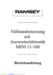 Ramsey MINI 11-100 Betriebsanleitung