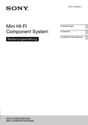 Sony MHC-EX900 Bedienungsanleitung
