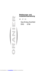 Oranier EKG 2736 Bedienungs Und Installationsanleitung Handbuch