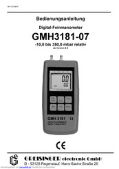 Greisinger GMH3181-07 Bedienungsanleitung