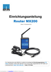 Mdex MX200 Einrichtungsanleitung