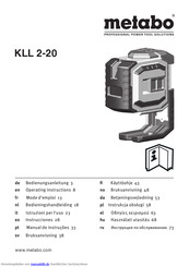 Metabo KLL 2-20 Bedienungsanleitung