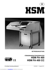 HSM HSM FA 400 Betriebsanleitung