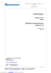 Wachendorff HD67113 Bedienungsanleitung