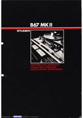 STUDER REVOX B67 MKII Handbuch