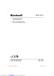 EINHELL TE-CI 18/1 Li Originalbetriebsanleitung