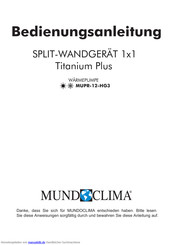 MUND CLIMA Titanium Plus Bedienungsanleitung
