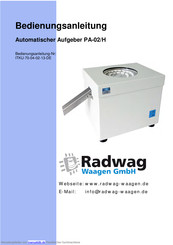RADWAG PA-02/H Bedienungsanleitung