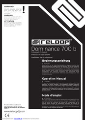 Reloop Dominance 700 b Bedienungsanleitung