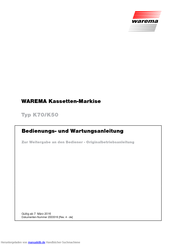 WAREMA K50 Bedienungsanleitung Und Wartungsanleitung