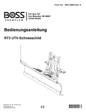 Boss Snowplow RT3 UTV Bedienungsanleitung