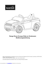 Rastar Baby Range Rover Evoque Bedienungsanleitung